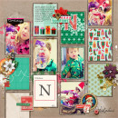 Christmas scrapbook layout by AmberR using Wood Veneer: Christmas, Daily Date Brads, Project Life - Vintage Christmas Alpha Cards by Sahlin Studio