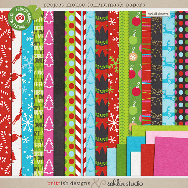 Project Mouse (Christmas): Papers by Britt-ish Designs and Sahlin Studio