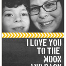 I Love You To The Moon and Back digital layout by taramck using Stamped Sentiments Digital Word Art No. 2: Love by Sahlin Studio