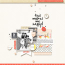 Happy digital scrapbook layout using Pure Happiness by Sahlin Studio