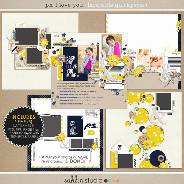 P.S. I Love You (Layered Quickpages) by Sahlin Studio