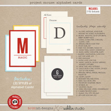 Project Mouse: Alphabet Cards by Britt-ish Designs and Sahlin Studio - (3) THREE Separate Journal Card sets
