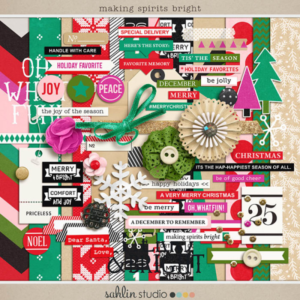 making spirits bright: (kit) by sahlin studio Perfect for using in your December Daily or Project Life albums!