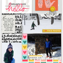 Hello Feb digital pocket scrapbooking page by Celeste using MPM Hello and Add Ons by Sahlin Studio