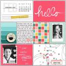 Hello Feb digital pocket scrapbooking page by FarrahJobling using MPM Hello and Add Ons by Sahlin Studio
