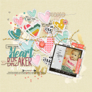 Heartbreaker digital scrapbooking page by amymallory using MPM Hello and Add Ons by Sahlin Studio