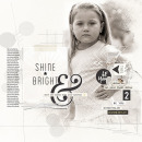 Shine Bright digital scrapbooking page by KatherineB featuring Shine Bright Kit and Journal Cards by Sahlin Studio
