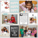 Happy Birthday digital pocket scrapbooking double page by mrivas2181 using Birthday Cake by Sahlin Studio
