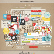 birthday cake (elements) by sahlin studio Perfect for digital scrapbooking or Project Life albums!