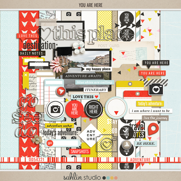 You Are Here by Sahlin Studio | Perfect for your travel adventures to use in your Project Life albums or scrapbooking layouts!