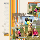 digital scrapbook layout created by britt featuring Retro Color Press Papers and Fabric Snip Flowers by Sahlin Studio