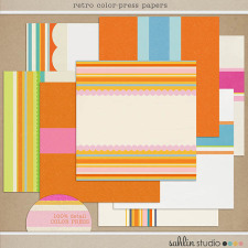 Retro Color Press Papers by Sahlin Studio