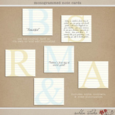 Monogrammed Note Cards by Sahlin Studio