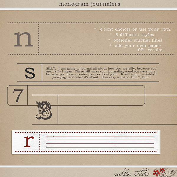Monogram Journalers by Sahlin Studio
