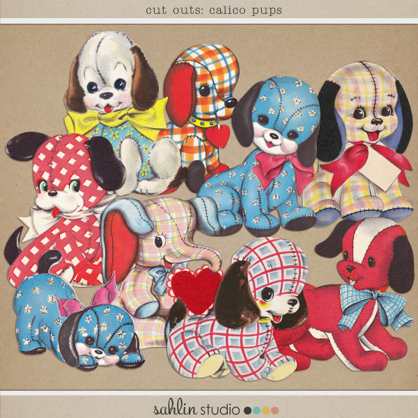 Cut Outs: Calico Pups by Sahlin Studio