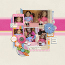 digital scrapbook layout created by kristasahlin featuring Retro Color Press Papers and Fabric Snip Flowers by Sahlin Studio