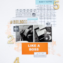Paper Scrapbook Inspiration using the digital "Like a Boss" (Kit, Journal Cards) by Sahlin Studio
