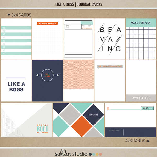Like a Boss (Journal Cards) by Sahlin Studio - Perfect for your Project Life album!