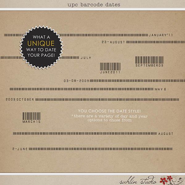 UPC Barcode Dates by Sahlin Studio