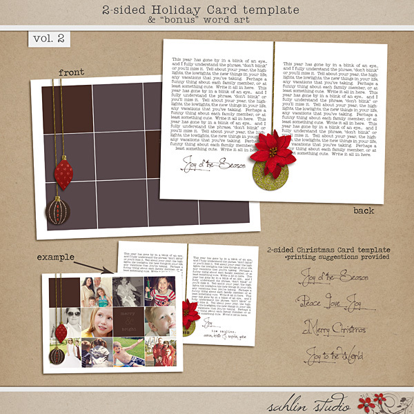 2-Sided Holiday Card Template Vol. 2 by Sahlin Studio