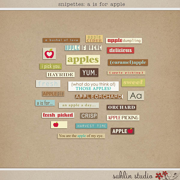 Snipettes: A is for Apple by Sahlin Studio