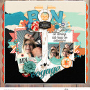 Bon Voyage digital scrapbook page using Life is an Adventure (Journal Cards and Word Art) by Sahlin Studio