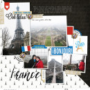 France Eiffel Tower Digital Scrapbook Layout page using Project Mouse (World):France by Britt-ish Design and Sahlin Studio