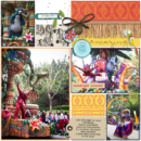 Disney Animal Kingdom Parade - Digital Scrapbooking layout using Clean Lined Pocket Templates - It keeps all the clean lines of the classic pocket templates, but with more visual interest to keep things exciting!