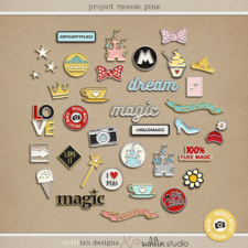 Project Mouse: Enamel Pins | by Britt-ish Designs and Sahlin Studio - Perfect for your Disney / Disneyland Project Life or digital scrapbook layouts!