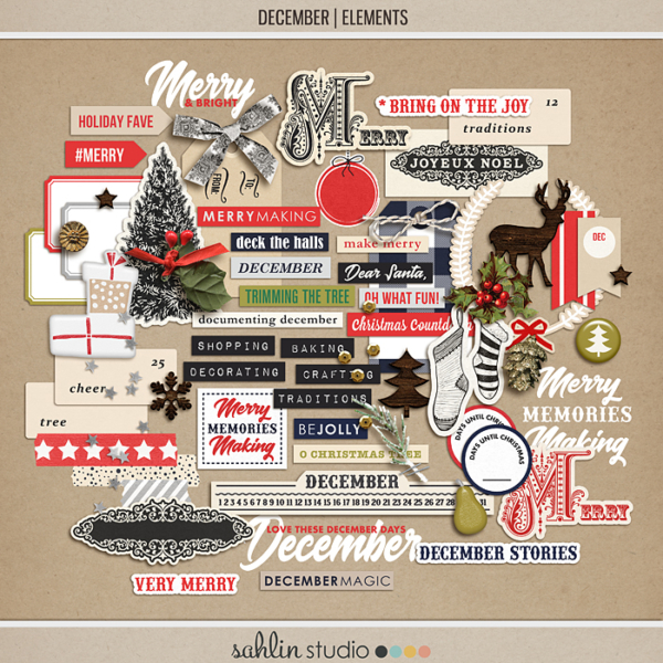 December | Elements by Sahlin Studio - Perfect for Documenting Your December or December Daily album!!