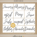 4x6 Monthly Cards No.1 by Sahlin Studio - Perfect for your 2018 Project Life albums!!