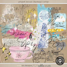 Project Mouse (Fantasy): Artsy by Britt-ish Designs and Sahlin Studio - Perfect for adding layers of messy, playful fun to your pages! Filled with bits of paint & doodles, scatters & confetti, and a bunch of scribbly word art.