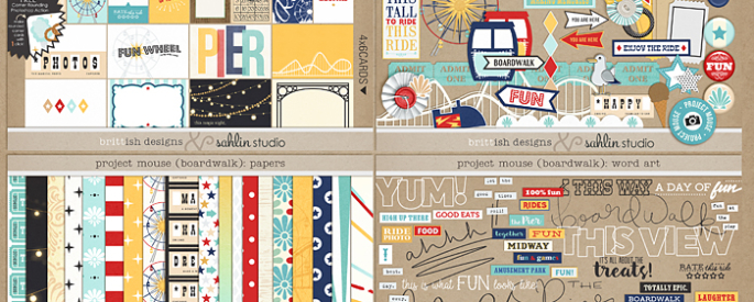 Project Mouse (Boardwalk): BUNDLE by Britt-ish Designs and Sahlin Studio - Perfect for documenting your pier, boardwalk, California Adventure, Disneyland Project Life and Disney albums!!