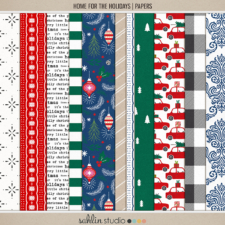Home for the Holidays (Papers) by Sahlin Studio - Perfect for scrapbooking your December daily albums, Document Your December or Christmas albums!!