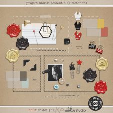 Project Mouse (Essentials): Fasteners by Britt-ish Designs and Sahlin Studio - Prefect for digital scrapbooking your Project Mouse albums!!