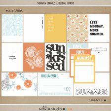 Summer Stories | Journal Cards by Sahlin Studio - Perfect for all of your summer, swimming, beach, pool scrapbooking or Project Life layouts.