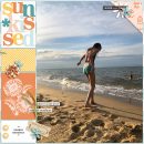Summer Beach Documented digital scrapbook layout using Summer Stories | Kit by Sahlin Studio