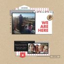 We Are Here digital scrapbook page layout using On Our Way - a travel collection by Sahlin Studio