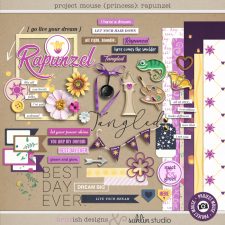 Project Mouse (Princess) Rapunzel | Kit by Britt-ish Designs and Sahlin Studio - Perfect for documenting Disney Tangled Rapunzel or other magical moments in your Project Life / Project Mouse album!!