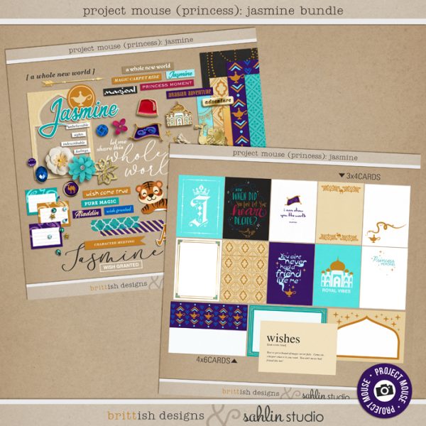 Project Mouse (Princess) Jasmine | BUNDLE by Britt-ish Designs and Sahlin Studio - Perfect for documenting Disney Jasmine or other magical moments in your Project Life / Project Mouse album!!