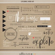Exploring (Word Art) by Sahlin Studio - Perfect for all of your travels in your Smash Books, Project Life album or digital scrapbooking!!