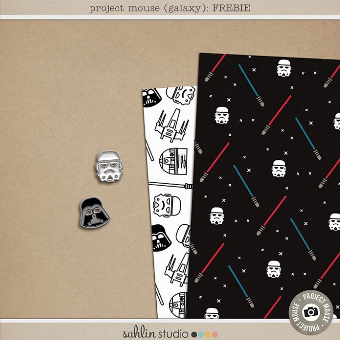 Project Mouse (Galaxy): FREEBIE by Sahlin Studio - Perfect for all of your Disney Star Wars layouts, in your scrapbookings or Project Life albums!!