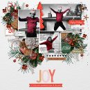 Christmas Winter JOY digital scrapbooking page using Comfy Cozy Are We by Sahlin Studio